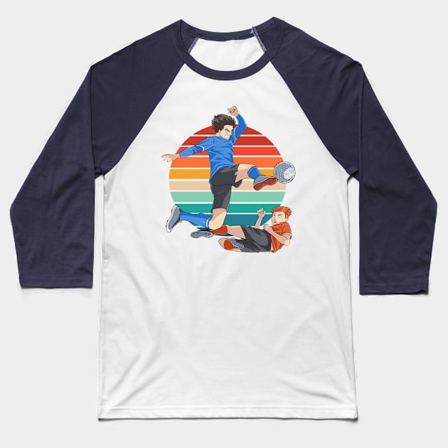 Soccer Player Kick Futbol Kids Football Baseball T-Shirt by Noseking